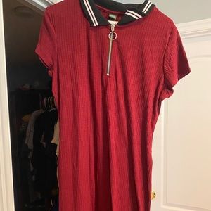 Red collar dress